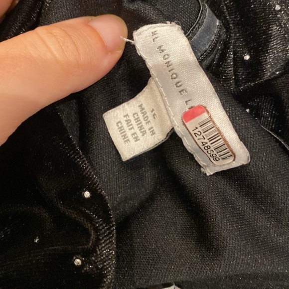 ML MONIQUE LHUILLER / studded velvet jumpsuit strapless black 16 - Picture 3 of 4